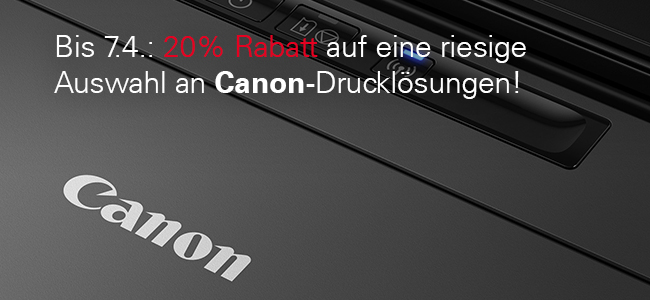20% Rabatt auf eine riesige Auswahl an Canon-Drucklösungen!