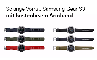 Solange Vorrat: Samsung Gear S3 mit kostenlosem Armband