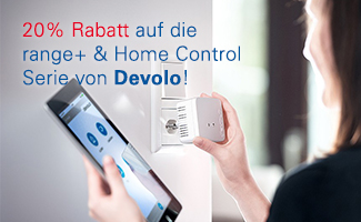 20% Rabatt auf die range+ & Home Control Serie von Devolo!