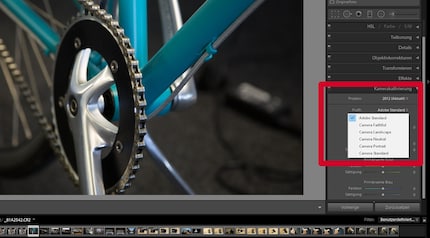 With the camera profiles in Lightroom, you can also define an image style for RAW