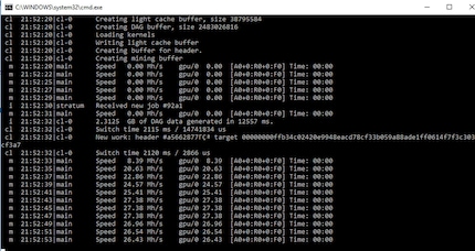 This is what it looks like when the mining tool does its work.