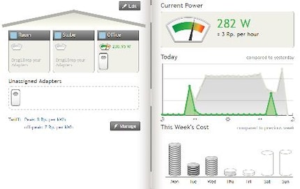 The myStrom switch shows how much electricity you’re using.