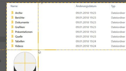 Mit dem Auswahlwerkzeug kann der gewünschte Bildbereich innert Sekunden aufgenommen werden.