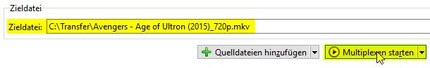 Da wir nichts neu konvertieren, dauert das Ausspielen der neuen MKV-Datei bei 7 GB unter einer Minute (mit einer SSD).