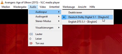 Die zuvor definierten Spurnamen sind im Player ersichtlich.