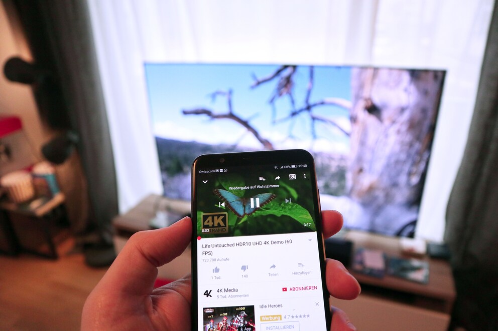 Auf Handy wie gewohnt YouTube nutzen.