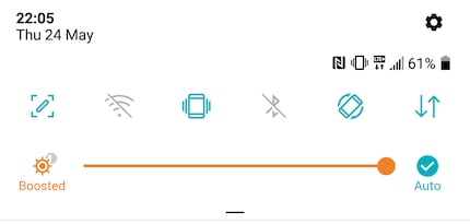 The screen brightness can be briefly boosted up to 1000 nits