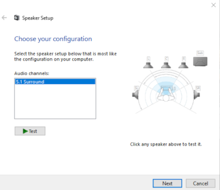 Windows erkennt das Headset nur als 5.1 und erst noch mit seitlichen statt Surround-Lautsprechern.