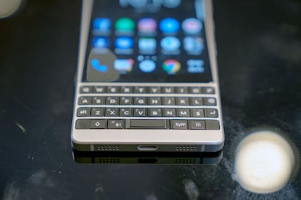 The metal-coloured KeyTwo definitely looks better than its black counterpart