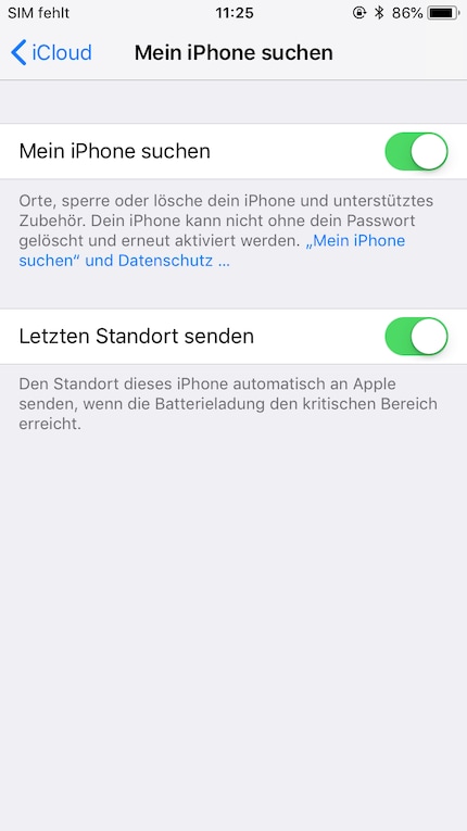 Impostazioni IOS
