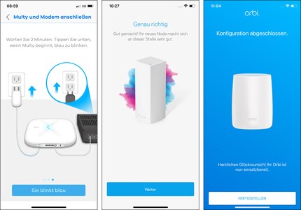 Die Zyxel-App ganz links bietet schöne Illustrationen, man kann fast nichts falsch machen. Aber auch die Apps von Linksys und Netgear tun ihre Arbeit.