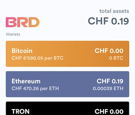 Example of a BRD wallet