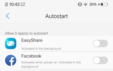 Vivo consente di controllare quali applicazioni vengono avviate automaticamente