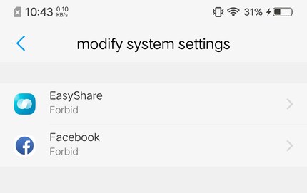 Queste applicazioni non possono modificare le impostazioni di sistema