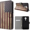 Cover-Discount Leder Hülle USA Flagge (Huawei Mate 9)
