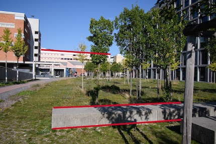 La telecamera è dritta, ma le linee sono inclinate a causa della prospettiva