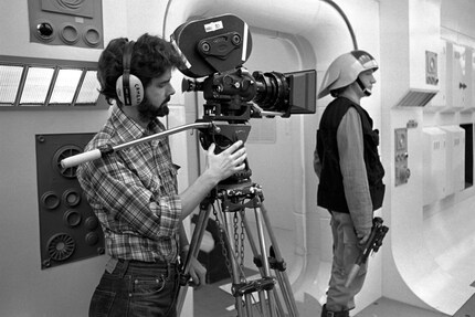 Lucas durante le riprese del film del 1977 «Star Wars»
