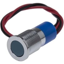Rs Pro 14mm flush chrome LED wires, blue 24Vdc