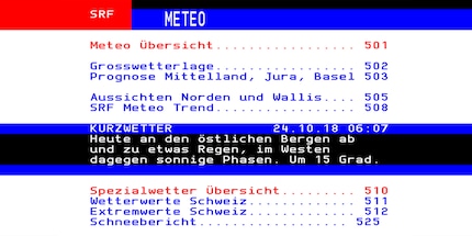 On SRF, the weather forecast is available from page 500