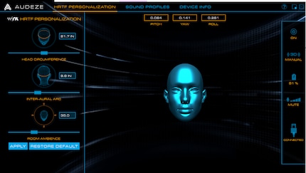 Mit der Software Audeze HQ lässt sich HRTF für den eigenen Kopf anpassen.