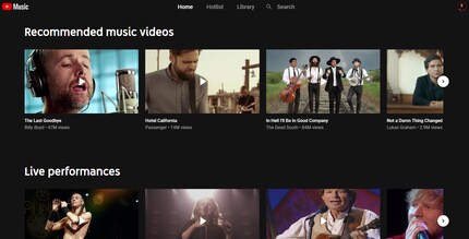 The YouTube Music Browser app...