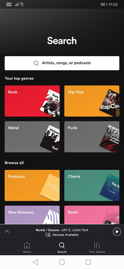 Spotify recently broke its search screen