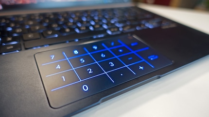 The virtual numeric keypad can be activated in the top right corner of the touchpad.