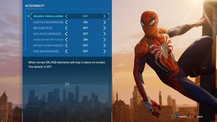 «Spiderman» hat zahlreiche Accessibility-Optionen.