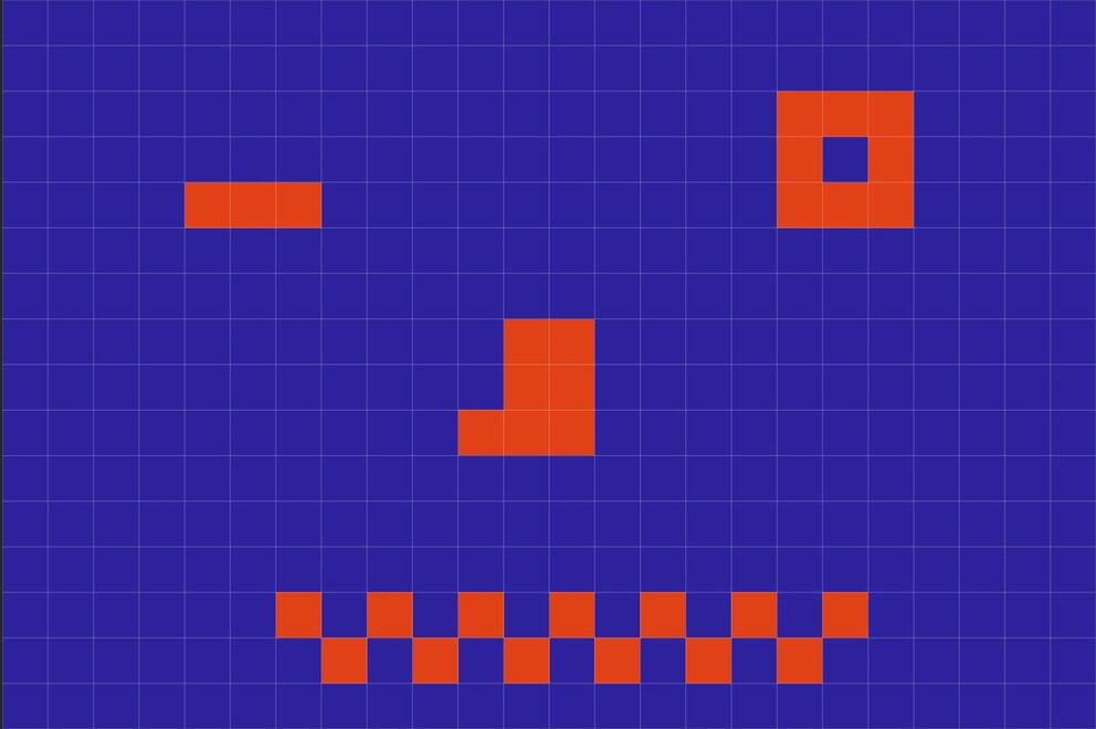 Dieses zwinkernde Pixelgesicht hat 24×16 Pixel. Bald werden es nur noch 10×7 Pixel sein.