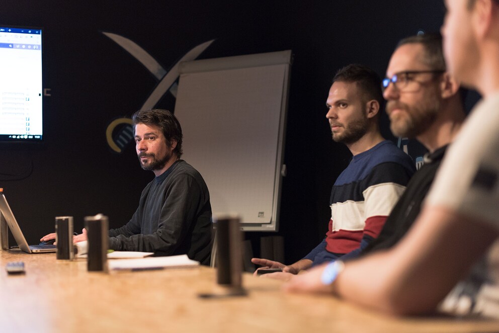 Team Spectre knows their style, black walls adorning one of their rooms