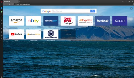 La page d'accueil de la version actuelle d'Opera