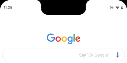 L'encoche dans la capture d'écran du Google Pixel 3 XL