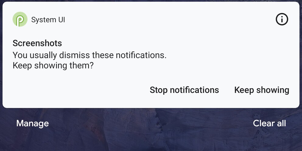 Notification, geh weg. Für immer