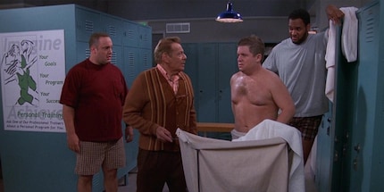 There are always problems with Arthur: even in the changing rooms, Doug has to apologise for his father-in-law. 