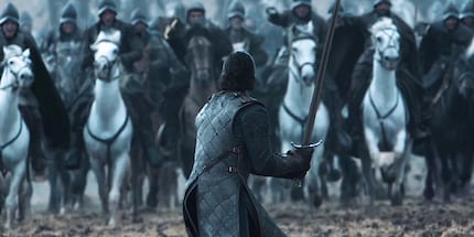 Jon durante la Battaglia dei Bastardi