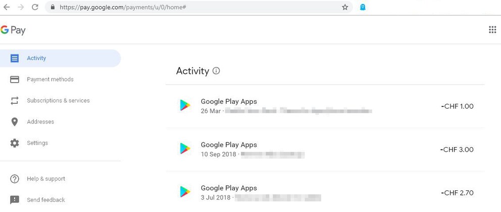 Das Google Pay Web End