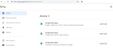 Das Google Pay Web End