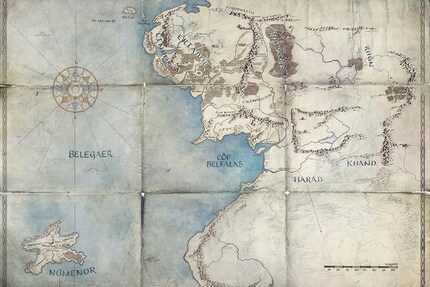 La mappa della Terra di Mezzo all'inizio della Seconda Era
