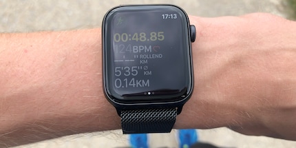 Ich bin auch eine Sportuhr – die Apple Watch im Trainingsmodus.
