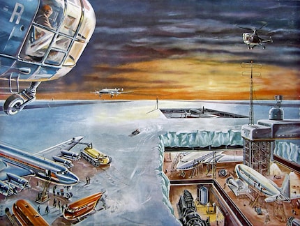 The New Universe '70, 1953: cities in the glacial desert of the Polar Sea.