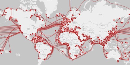 Carte de tous les points d'échange internet dans le monde.