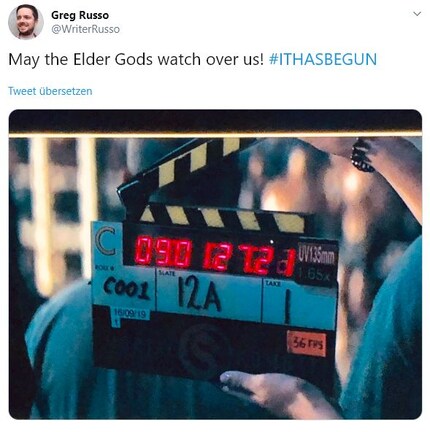 Greg Russo veröffentlicht das Bild einer Filmklappe.