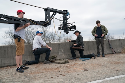 Director Ruben Fleischer reunited on set with the cast of the first film
