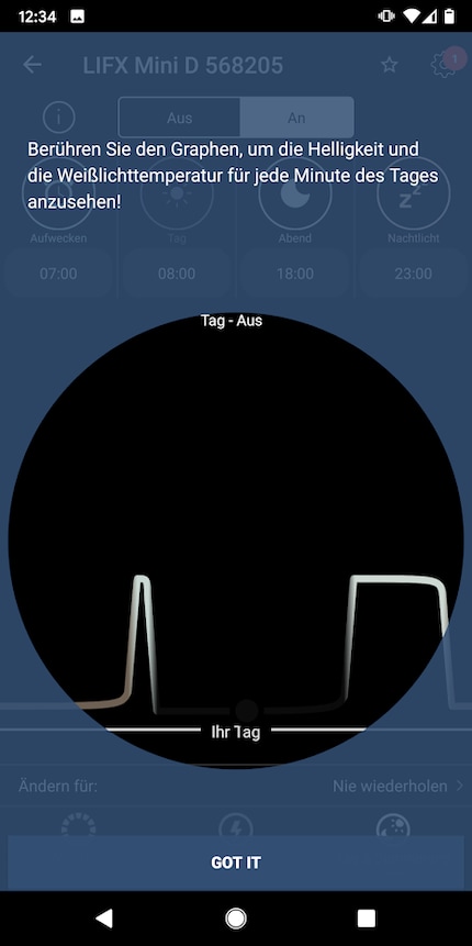 Die App hat schon einen Vorschlag für deinen Tag, den du nach Belieben anpassen kannst.