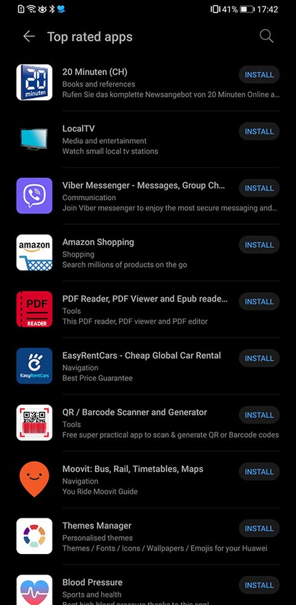 Le Top Rated Apps de la Suisse semble un peu étrange