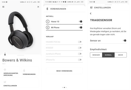 This is what the Bowers & Wilkins Headphones app looks like