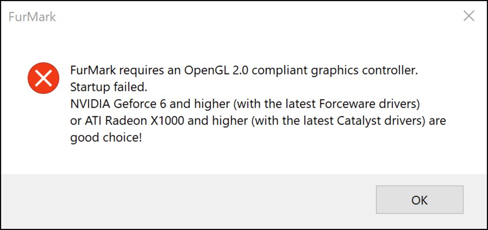 FurMark vermisst OpenGL 2.0.
