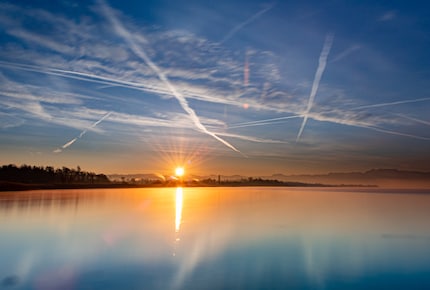 Ein Sonnenaufgang am Greifensee.