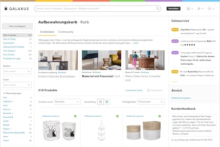 Die alte Navigation, mit den Produktefiltern in der linken Spalte