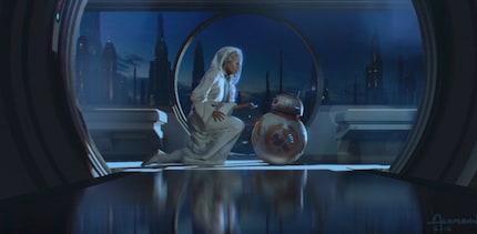 Leia enregistre un message pour toute la galaxie.